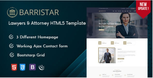 Barristar – Lawyers Attorneys and Law Firm HTML Template
