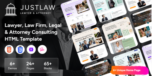 Justlaw - Lawyer, Law firm, Legal & Attorney Consulting HTML Template