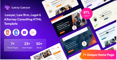 Lawsy - Lawyer, Law firm, Legal & Attorney Consulting HTML Template