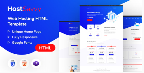 HostSavvy | Web Hosting HTML Template