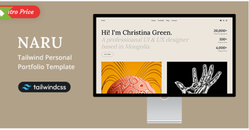 Naru - Tailwind Personal Portfolio Template