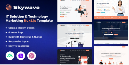 Skywave - Nuxt.js IT Solution & Technology Marketing Template