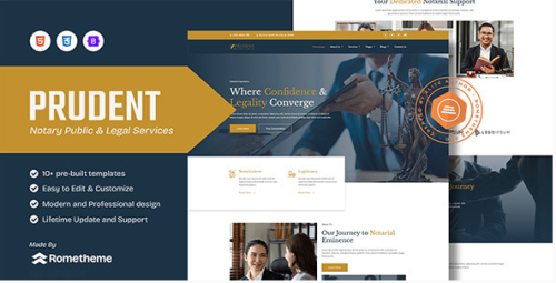 Prudent - Notary Public & Legal Services HTML Template