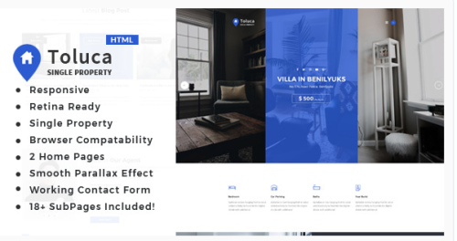 Toluca: Single Property Real Estate HTML Template