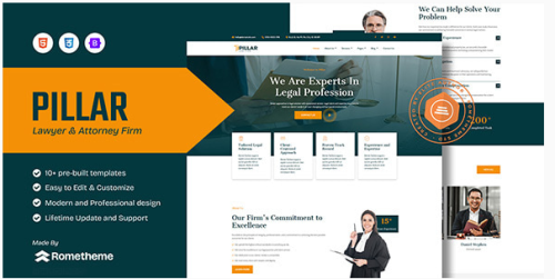 Pillar - Lawyer & Attorney HTML Template