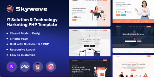Skywave - IT Solution & Technology Marketing PHP Template