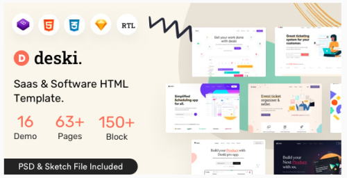 Deski - Saas & Software HTML + RTL Template