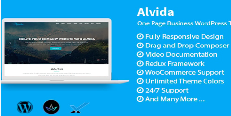 Alvida - One Page Business WordPress Theme 1.3