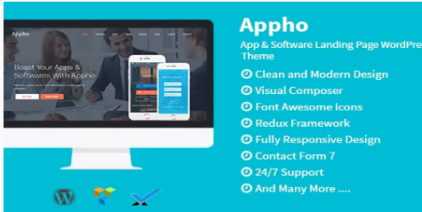 Appho - App & Software Landing WordPress Theme 1.1