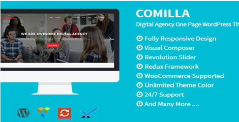 Comilla - Digital Agency One Page WordPress Theme 1.2