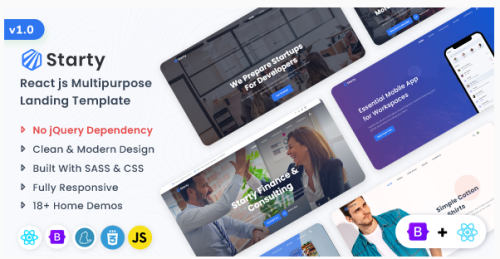 Starty - React Multipurpose Landing Template