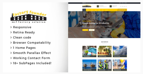 Factory Founder - Factory & Industrial Business HTML Template