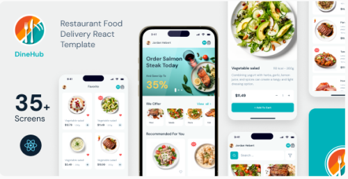 DineHub - Restaurant Food Delivery React Mobile App | PWA