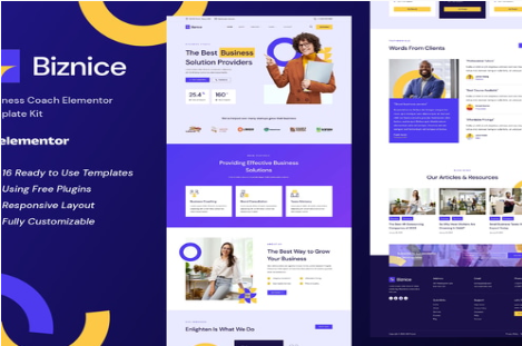 Biznice - Business Coach Elementor Template Kit 1.0