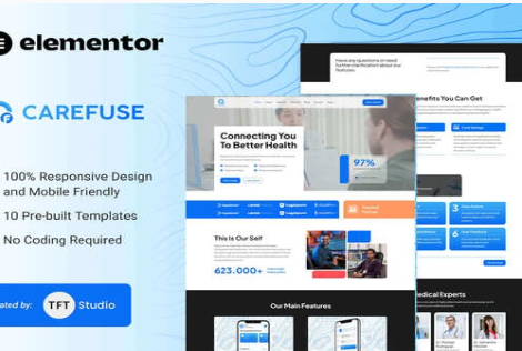 Carefuse - AI Health App Elementor Template Kit 1.0