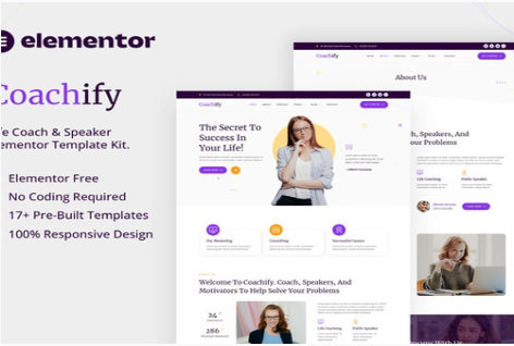 Coachify - Life Coach & Speaker Elementor Template Kit 1.0