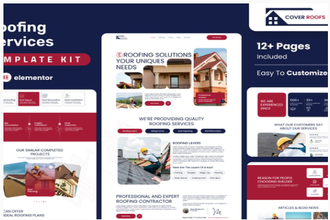 Coverroofs - Roofing Services Elementor Template Kit 1.0