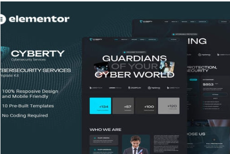 Cyberty - Cyber Security Service Elementor Template Kit 1.0