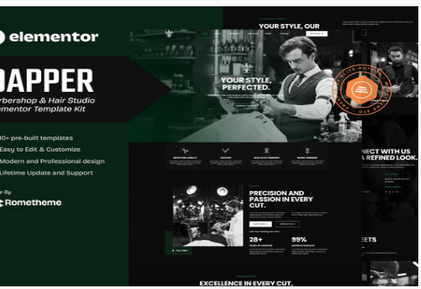 Dapper - Barbershop & Hair Studio Elementor Template Kit 1.0