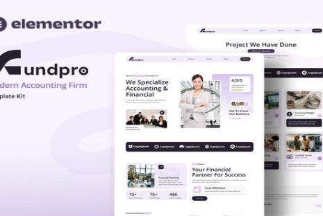 Fundpro - Modern Accounting Firm Elementor Template Kit 1.0