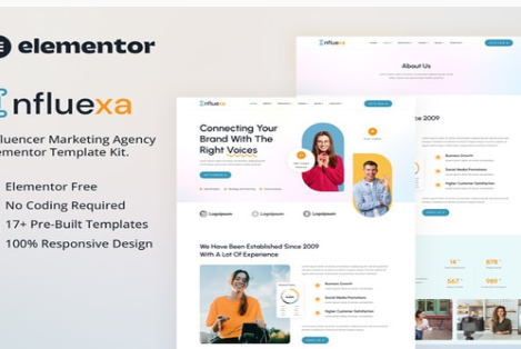 Influexa - Influencer Marketing Agency Elementor Template Kit 1.0