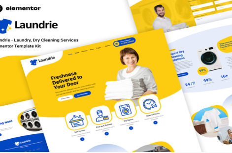 Laundrie - Laundry, Dry Cleaning Services Elementor Template Kit 1.0