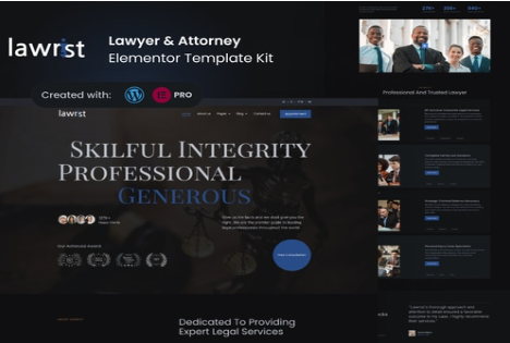 Lawrist - Lawyer & Attorney Elementor Pro Template Kit 1.0