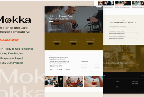 Mokka - Coffee Shop & Cafe Elementor Template Kit 1.0