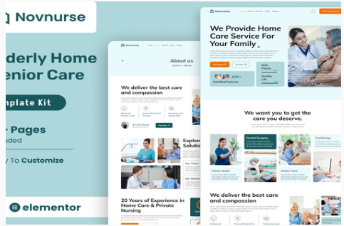 Novnurse - Elderly & Senior Care Services Elementor Template Kit 1.0