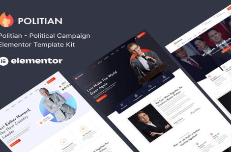 Politian – Political Campaign & Elections Elementor Template Kit 1.0