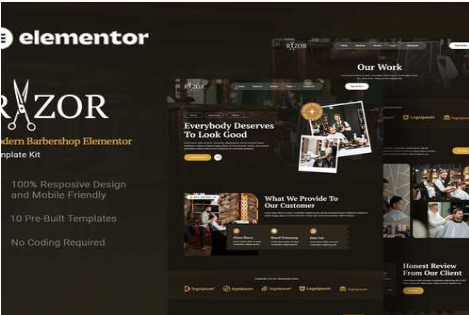 Razor - Modern Barbershop Elementor Template Kit 1.0