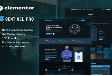 Sentinel - Cyber Security Services Elementor Pro Template Kit 1.0