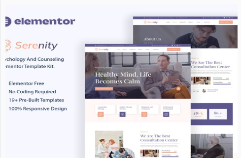 Serenity - Psychology & Counseling Elementor Template Kit 1.0