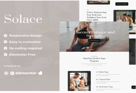 Solace - Yoga Teacher & Studio Elementor Template Kit 1.0