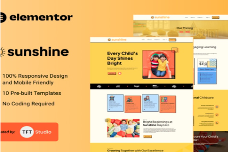 Sunshine - Cheerful Daycare Elementor Template Kit 1.0