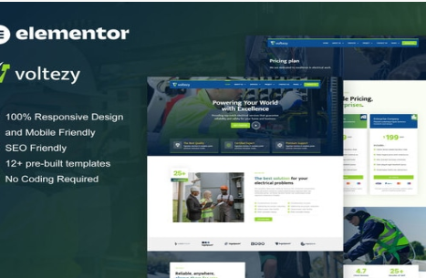 Voltezy - Electrical Installation & Maintenance Service Elementor Template Kit 1.0