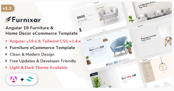 Furnixar - Angular 19 Furniture & Home Decor eCommerce Template