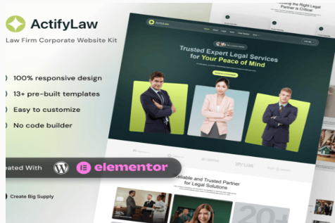 ActifyLaw - Law Firm Corporate Elementor Template Kit 1.0
