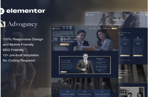 Advogancy - Attorney Law Firm Elementor Pro Template Kit 1.0