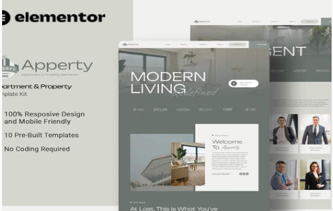 Apperty - Appartment & Property Elementor Template Kit 1.0
