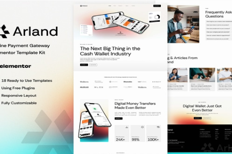 Arland - Online Payment Gateway Elementor Template Kit1.0