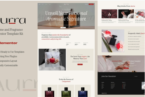 Aurra - Perfume and Fragrance Elementor Template Kit 1.0