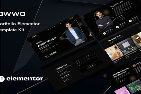 Awwa - Dark Portfolio Elementor Template Kit 1.0