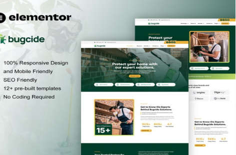 BugCide - Pest Control Service Elementor Pro Template Kit 1.0