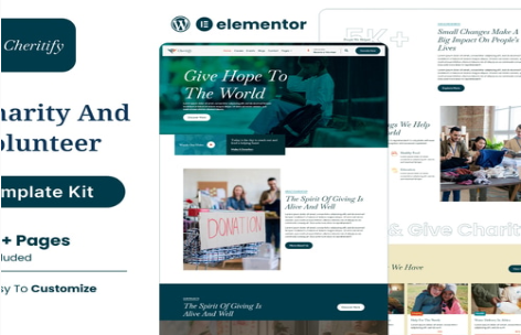 Charitify - Nonprofit Charity & Donation Elementor Template Kit 1.0