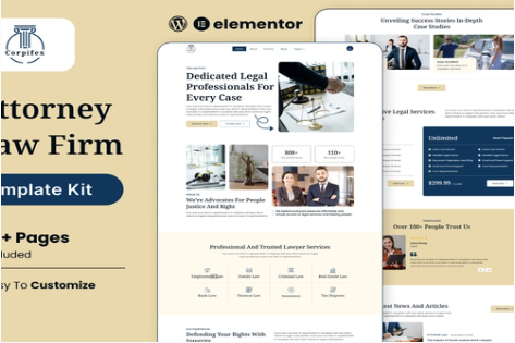 Corpifex – Lawyer Attorney & Law Firm Elementor Template Kit 1.0