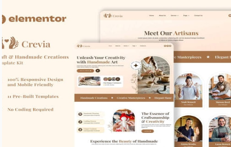 Crevia - Craft & Handmade Creations Elementor Template Kit 1.0