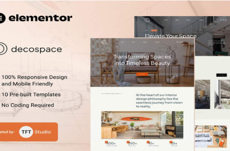 Decospace - Sleek Home Decor Elementor Template Kit 1.0