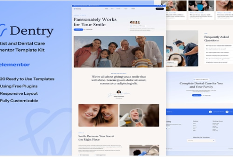 Dentry - Dentist & Dental Care Elementor Template Kit 1.0