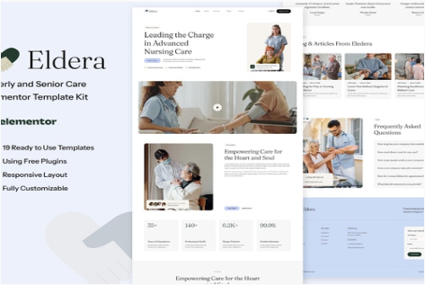 Eldera - Elderly & Senior Care Elementor Template Kit 1.0